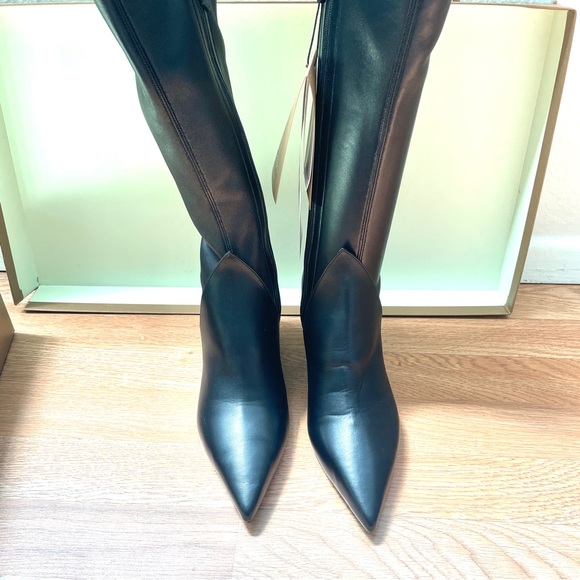 Burberry Leather Knee High Black Boots Size: 38.5 - Picture 2 of 10
